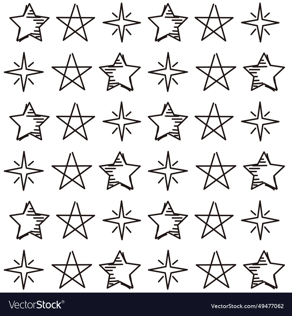 Star shapes hand drawn background Royalty Free Vector Image