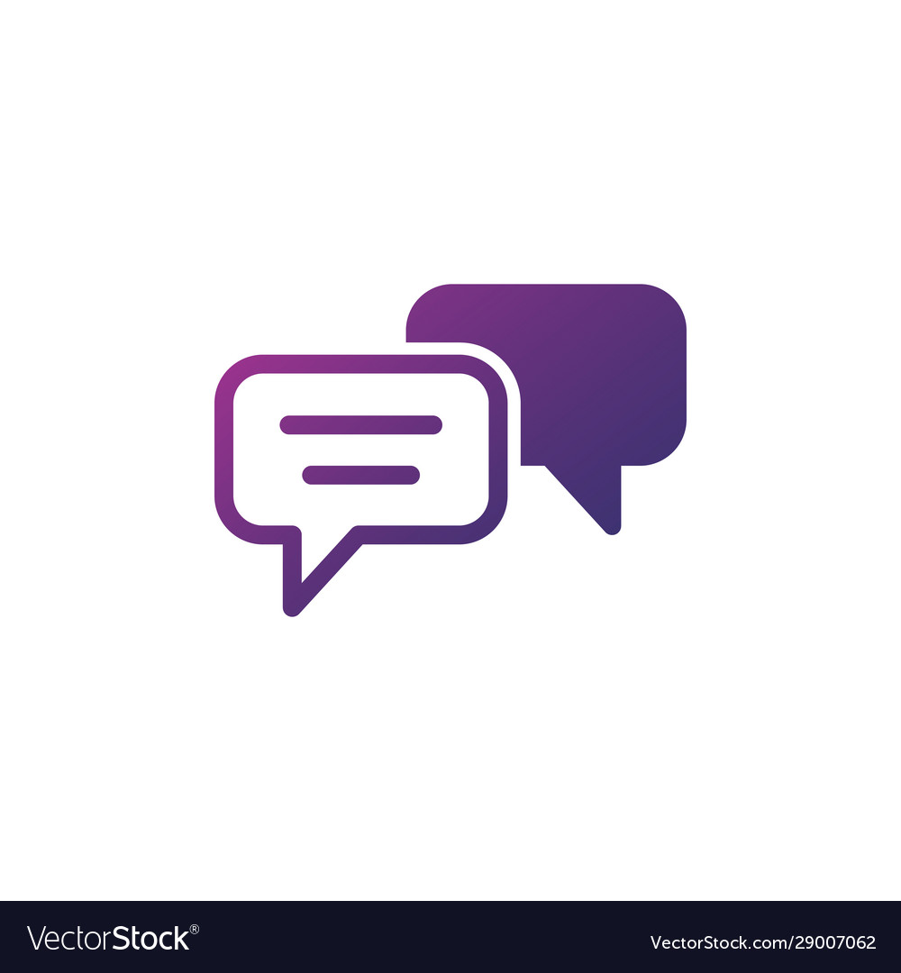 Two speech bubbles icon simple flat symbol stock