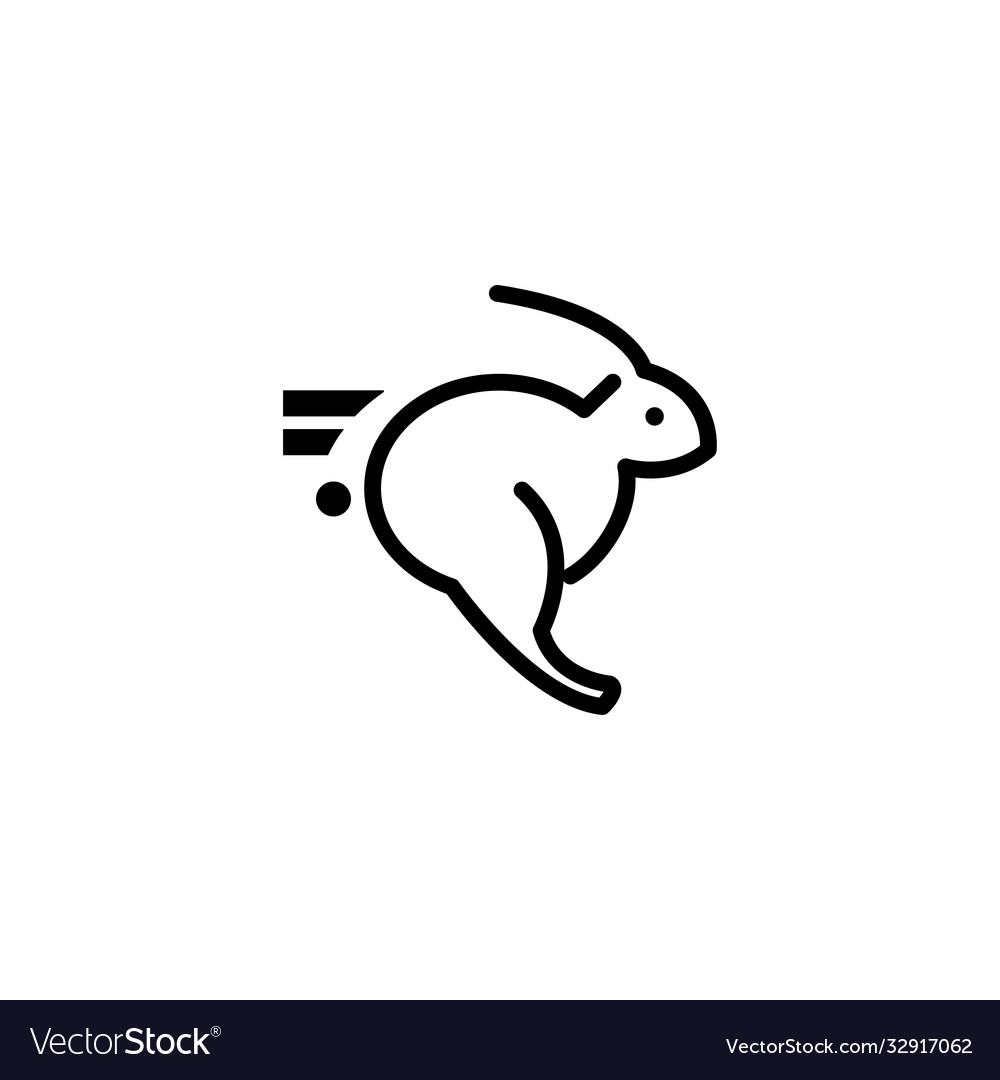 Unique rabbit color a simple logo design
