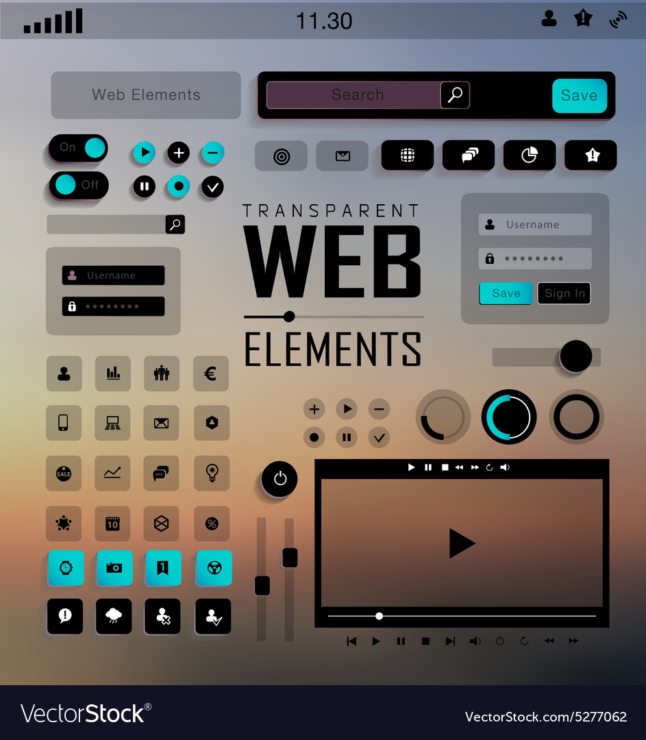 Web elements buttons and labels site