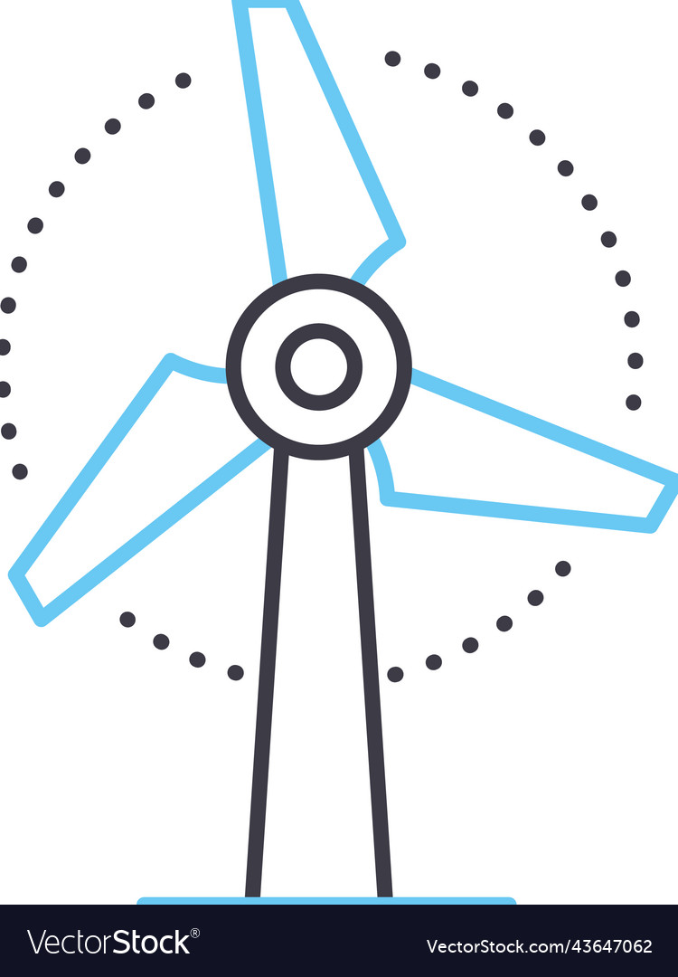 Wind turbine line icon outline symbol