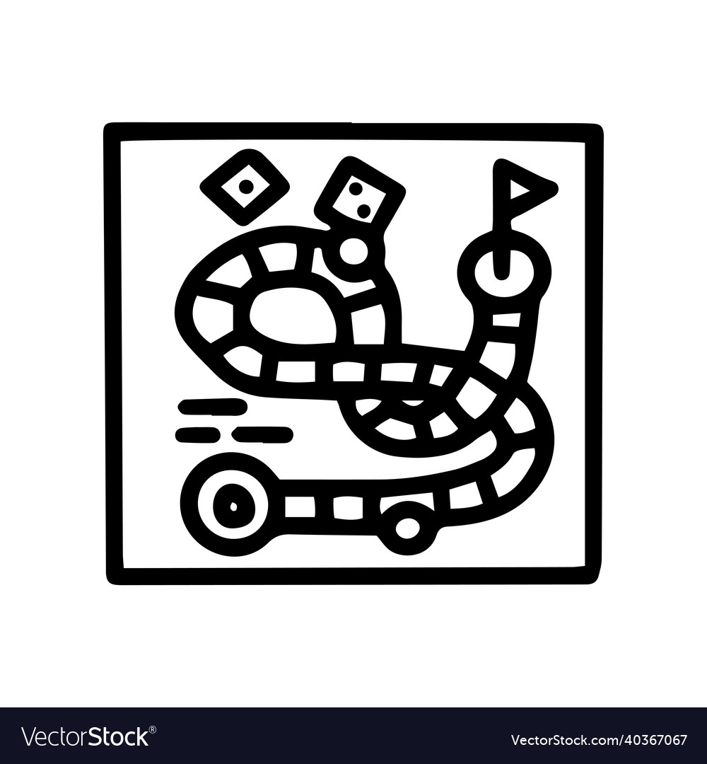 Board game line doodle simple icon vector image Board game line doodle simple icon