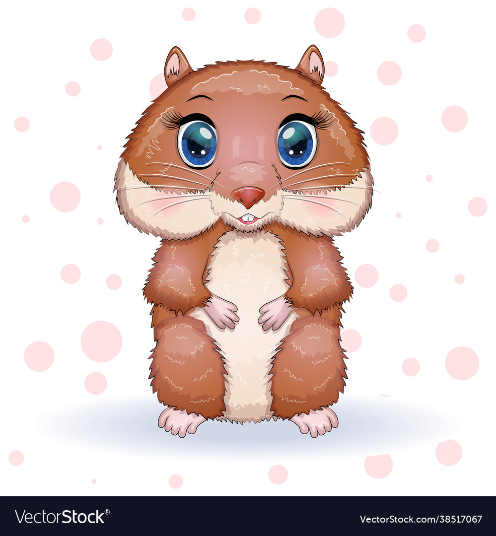 Cute cartoon hamster characters funny animal