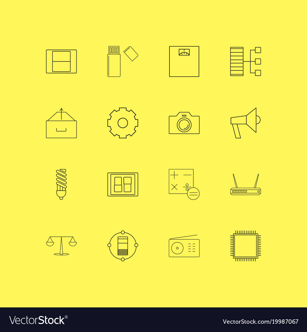 Devices linear icon set simple outline icons