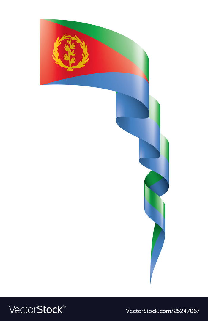 Eritrea flag on a white vector image Eritrea flag on a white