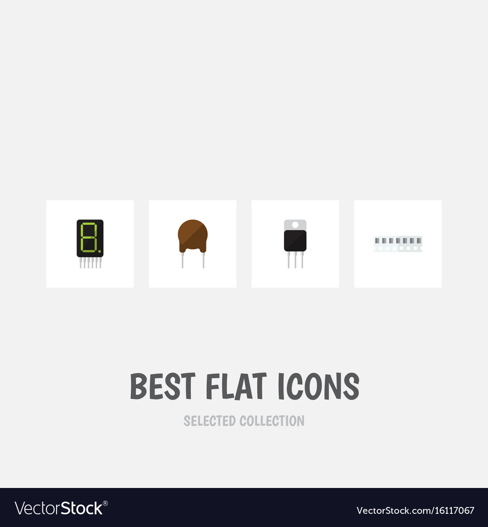 Flat icon device set of receiver memory display