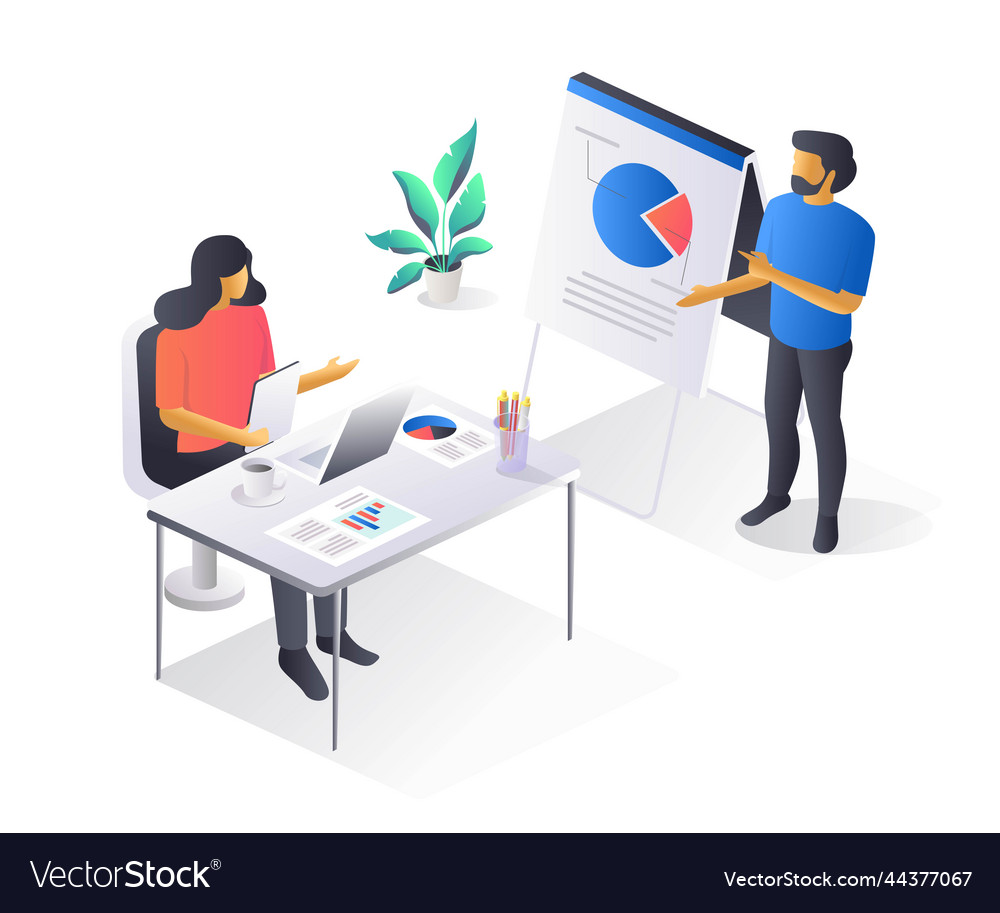 Flat isometric concept cardboard box packing vector image Flat isometric concept cardboard box packing