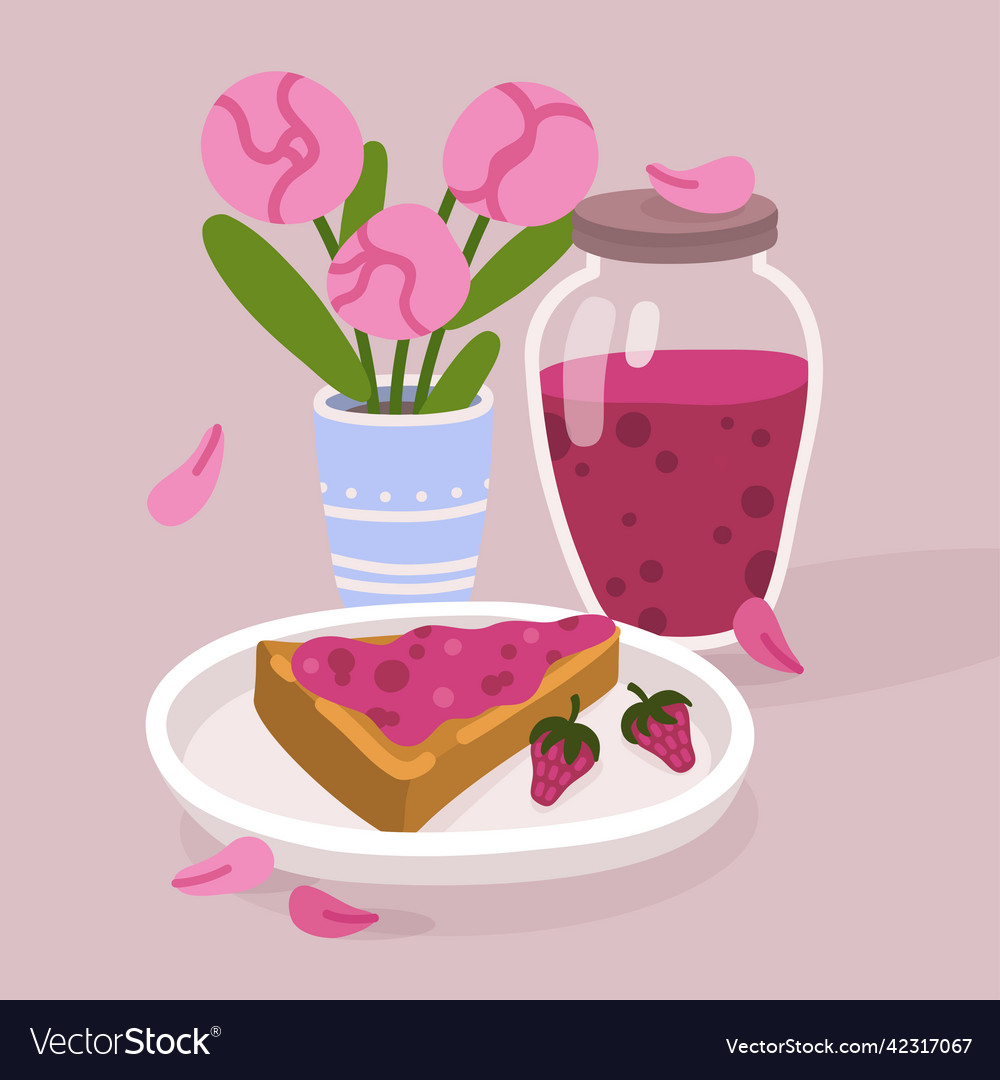 Jam pie still life Royalty Free Vector Image - VectorStock