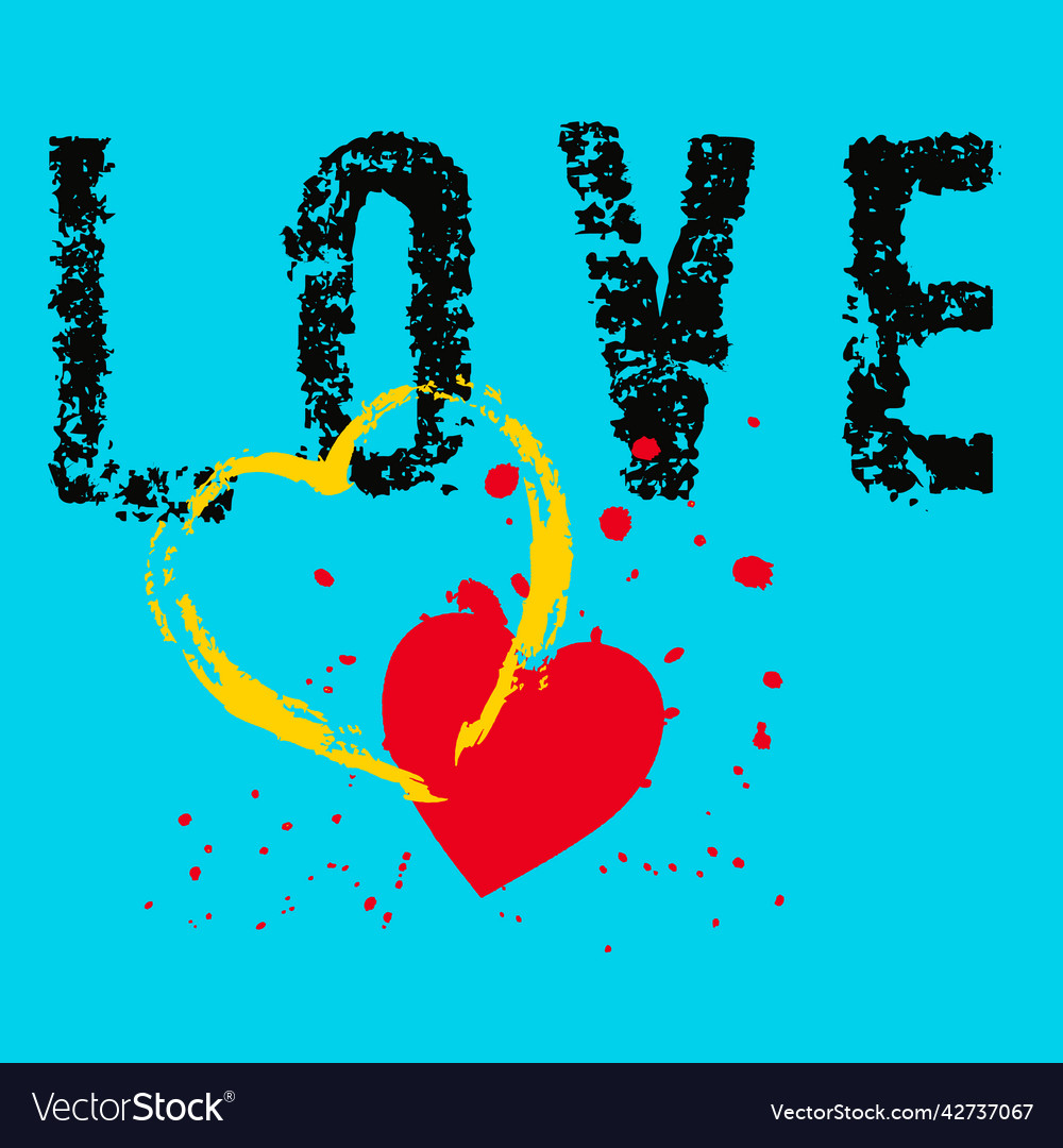 Love with all your heart placement design Vector Image