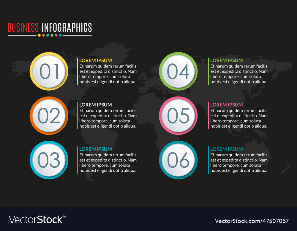 Menu template with circular diagram set Vector Image Menu template with circular diagram set