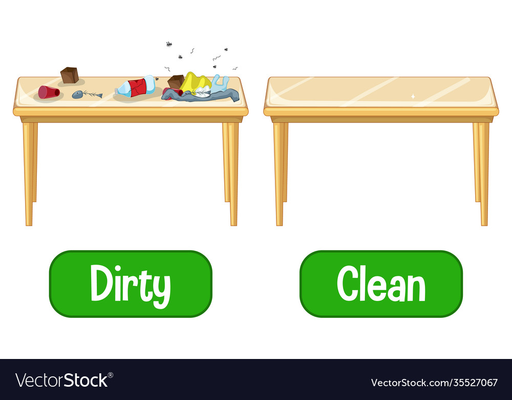 opposite-adjectives-words-with-dirty-and-clean-vector-image