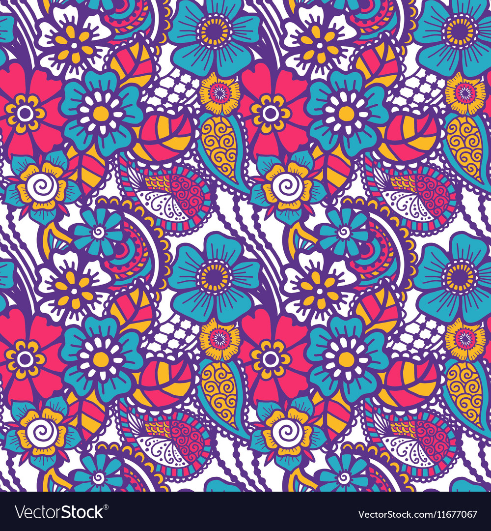 Paisley seamless colorful pattern