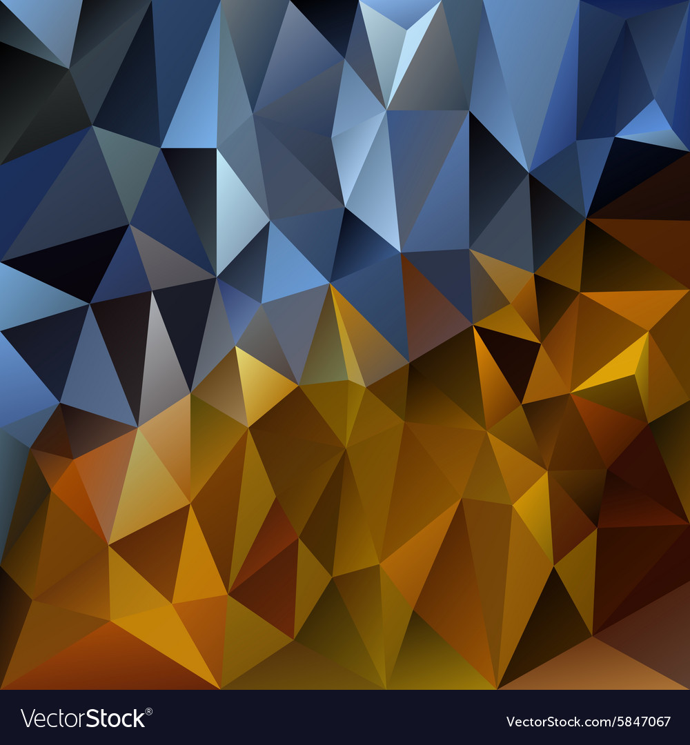 Polygonal Gold & Blue Triangular Background