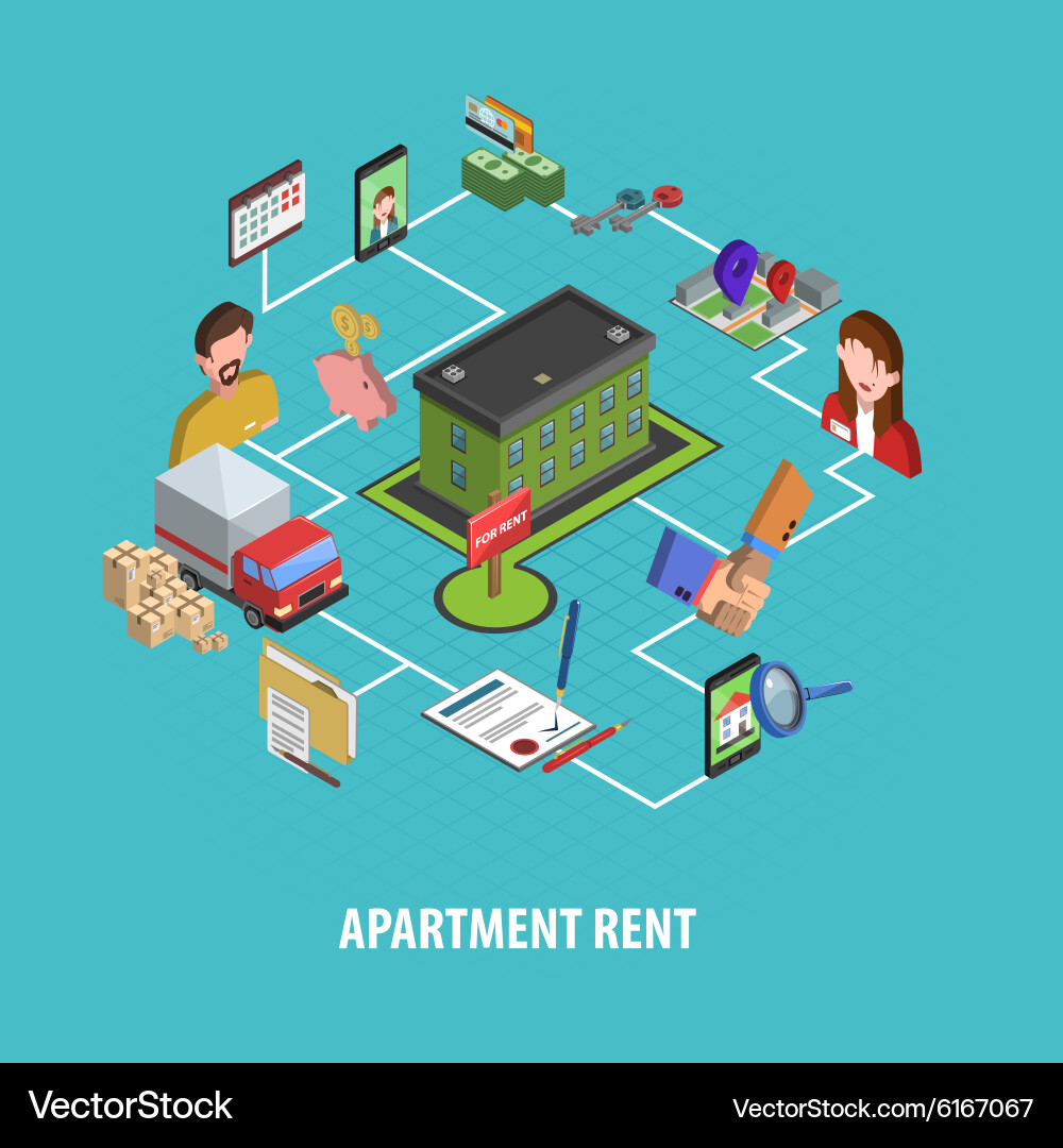 Real estate rent concept Royalty Free Vector Image