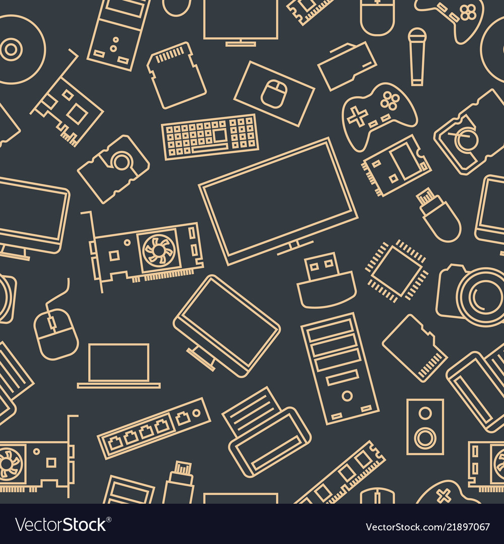 Seamless pattern from a set of computer vector image Seamless pattern from a set of computer