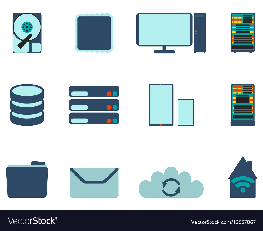 Set of computer and datebase icons