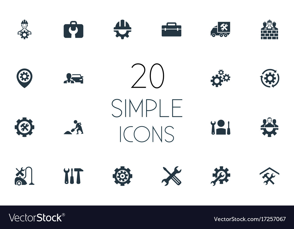 Set of simple mending icons