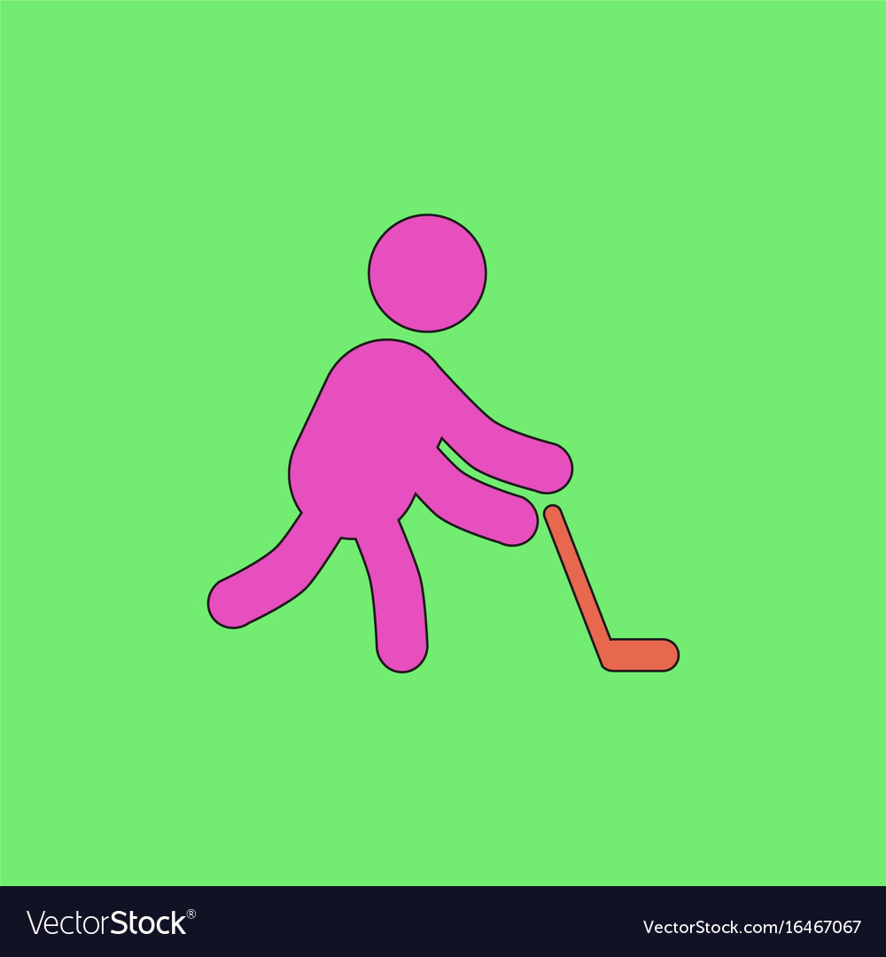 Silhouette von Sportler üben Hokey