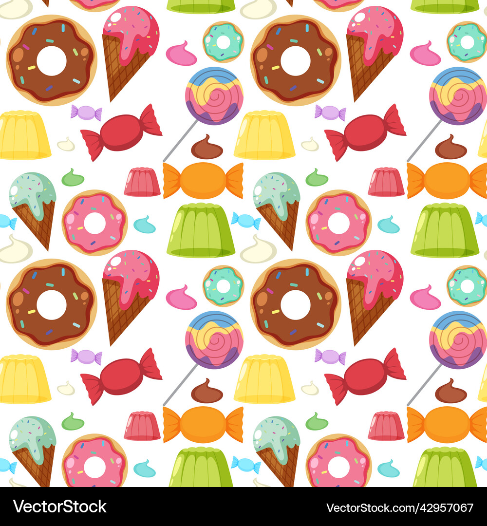 Sweet dessert seamless pattern Royalty Free Vector Image
