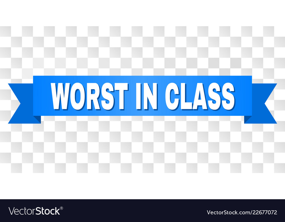 Blue stripe with worst in class text