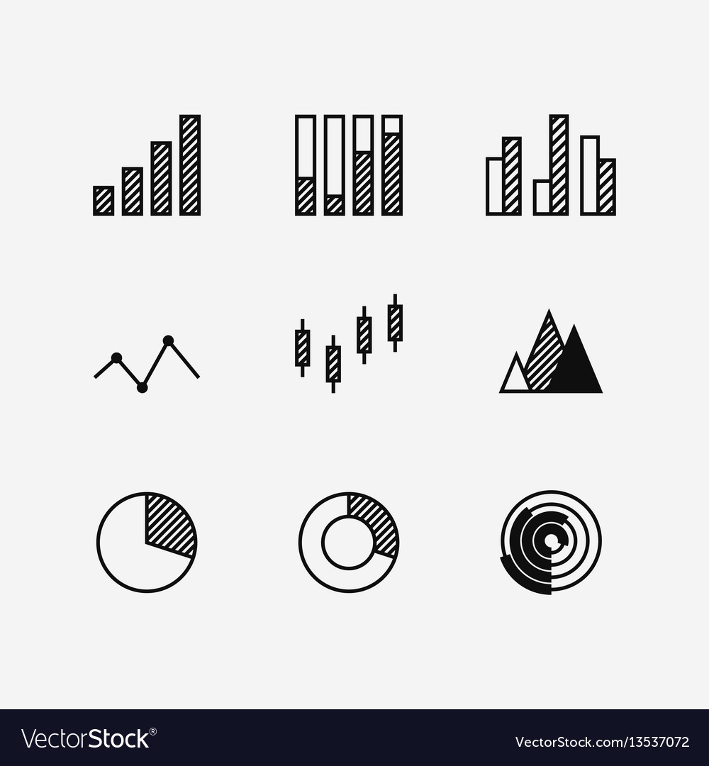 Business data graph diagram element Royalty Free Vector