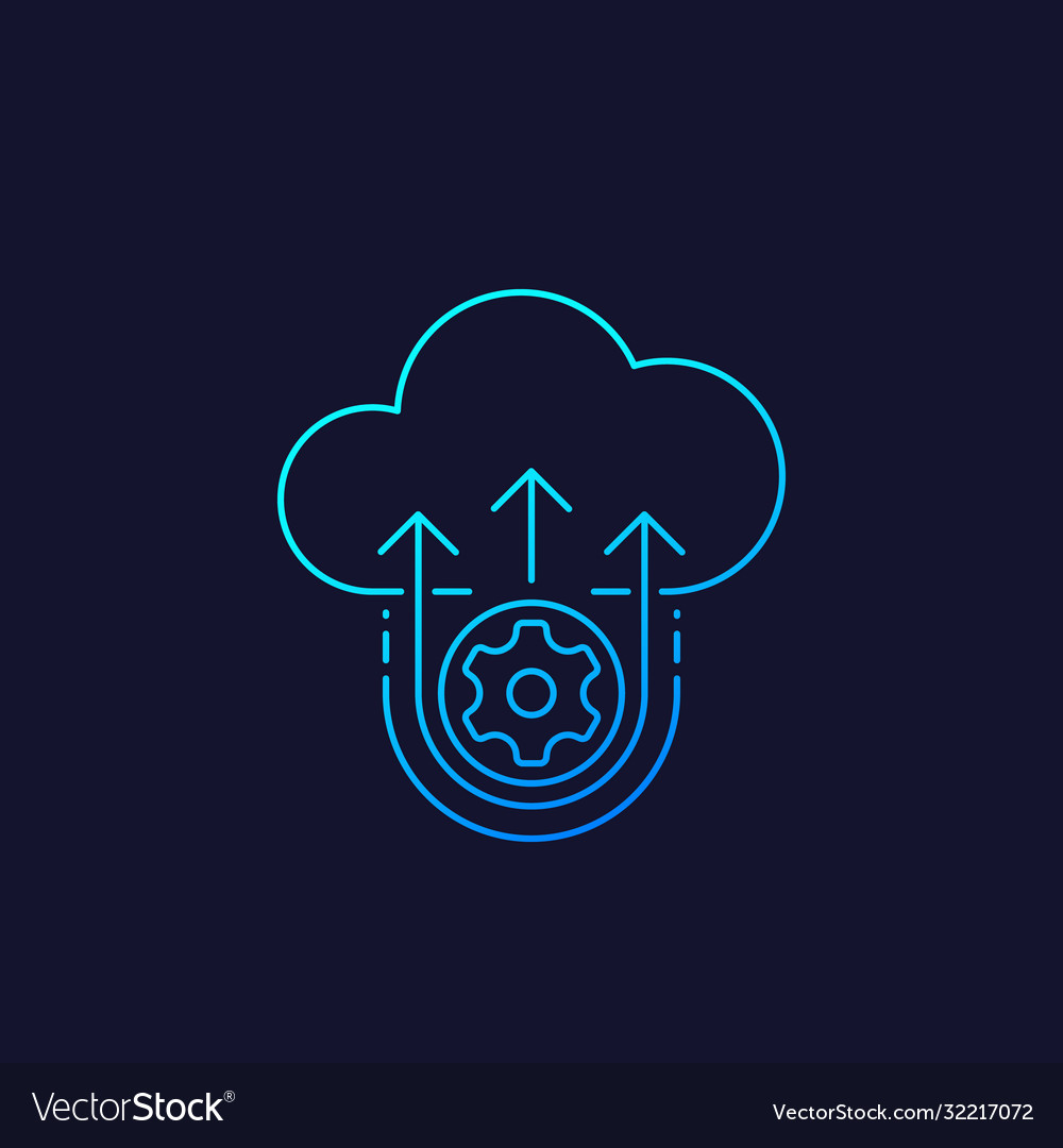 Cloud computing icon linear