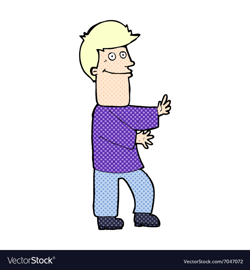 Comic cartoon man gesturing Royalty Free Vector Image