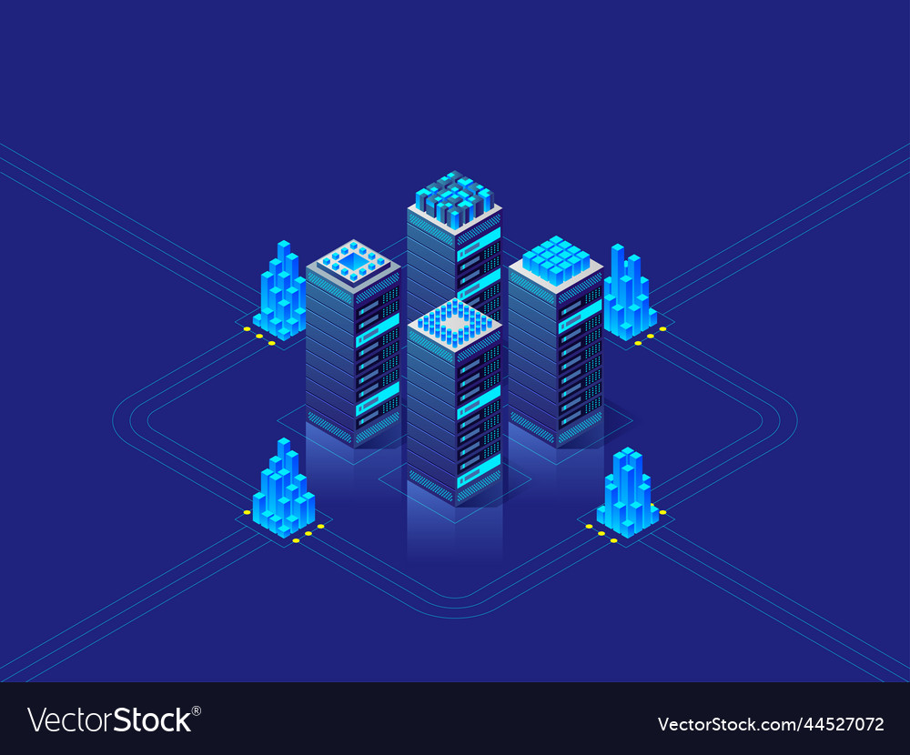 Data center concept isometric Royalty Free Vector Image