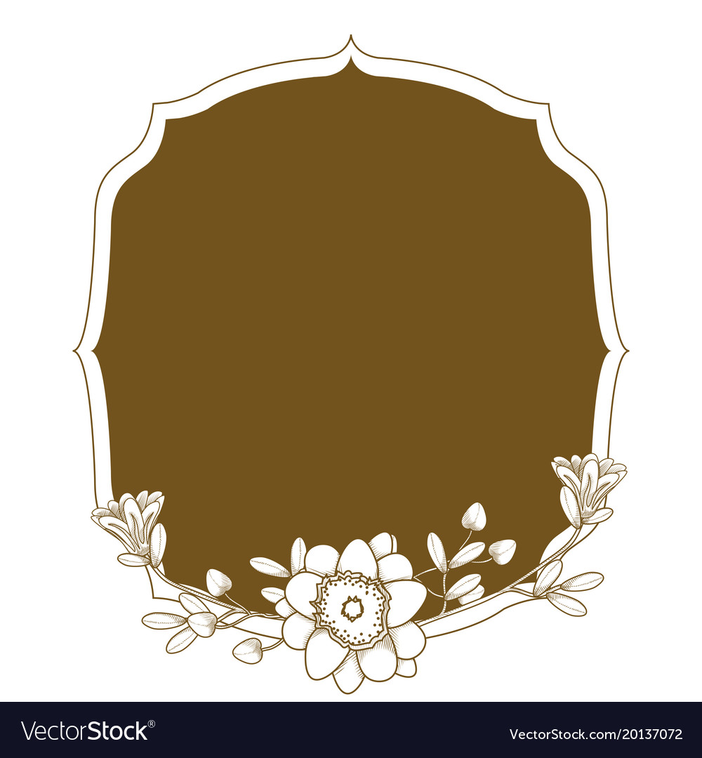 Emblem Rahmen mit Blumen