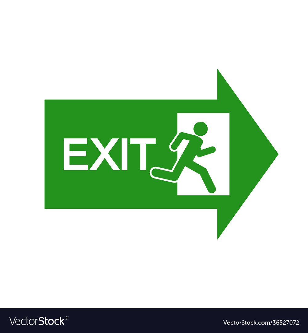 Exit sign in an emergency simple vector image Exit sign in an emergency simple