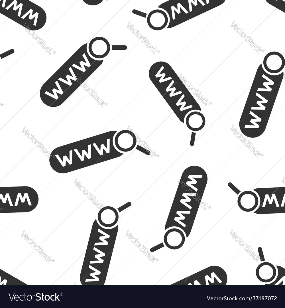 Global search icon in flat style website address vector image Global search icon in flat style website address