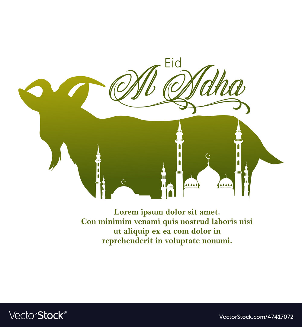 Islamic eid al adha celebration design Royalty Free Vector