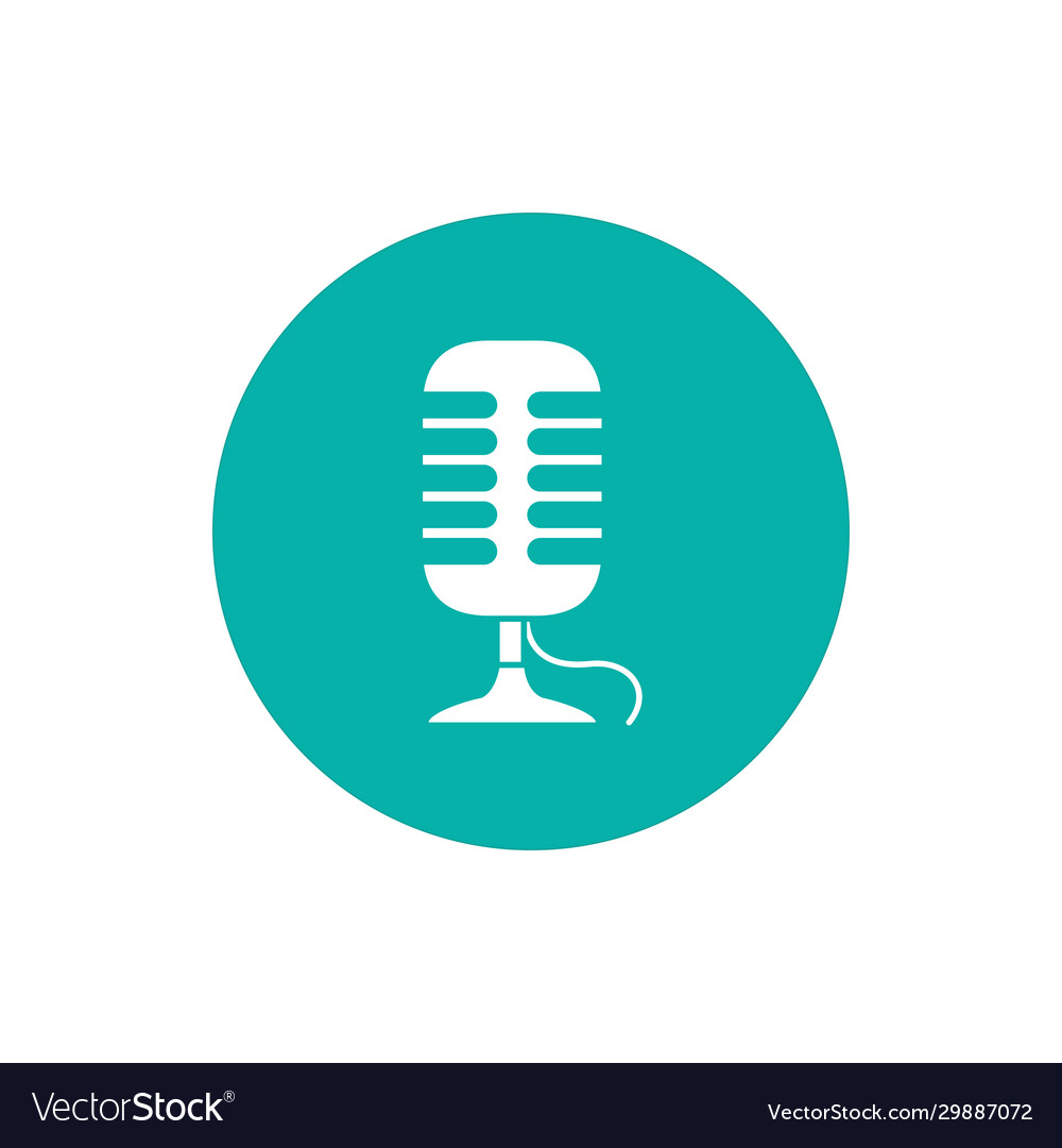 Isolated music microphone block style icon