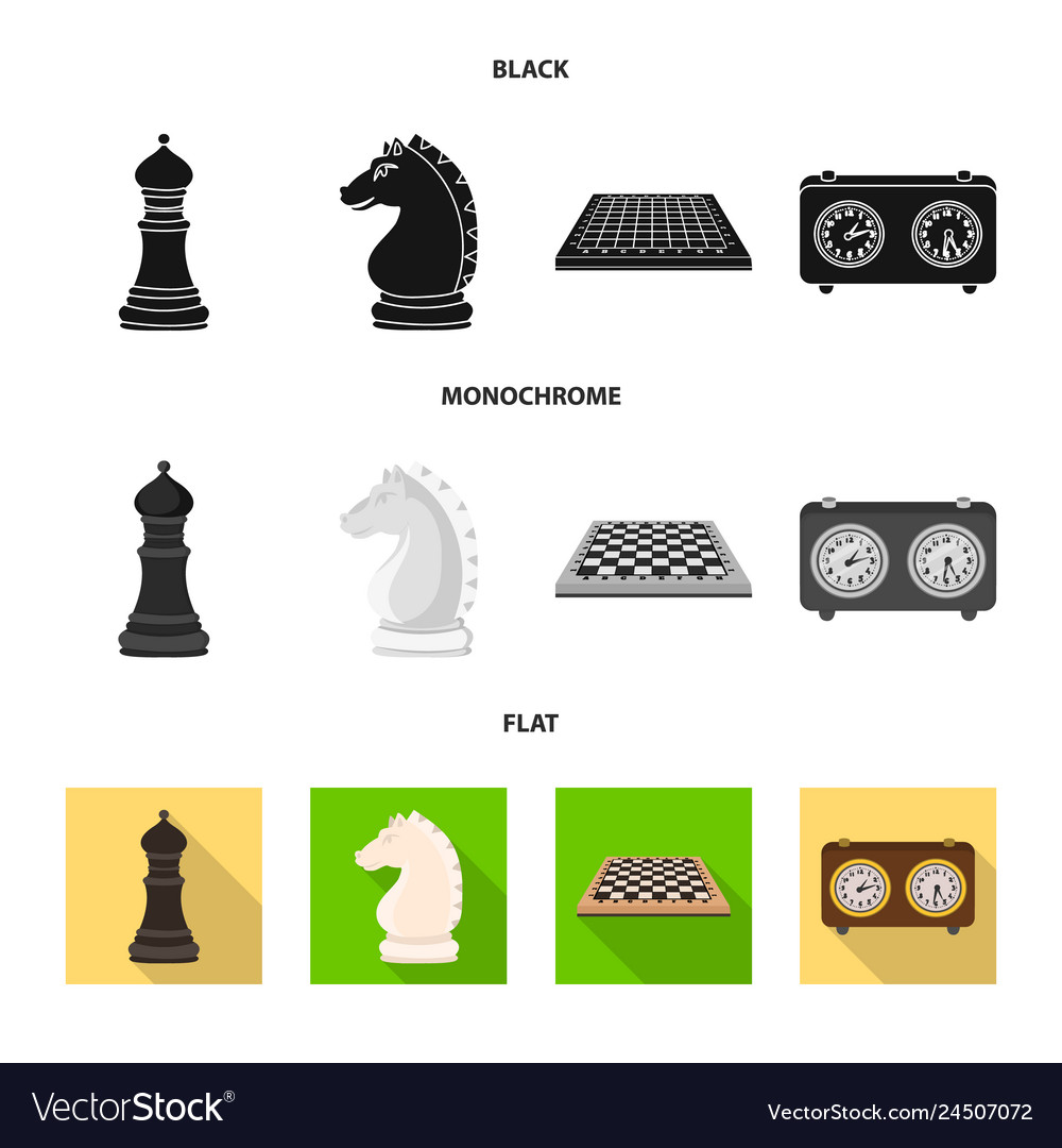 Isolated object of checkmate and thin logo set vector image Isolated object of checkmate and thin logo set