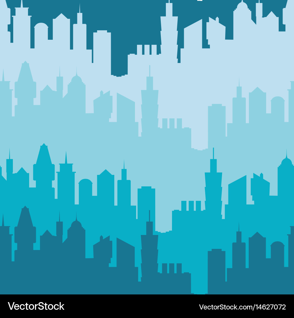 Modern City Silhouette Seamless Pattern Royalty Free Vector