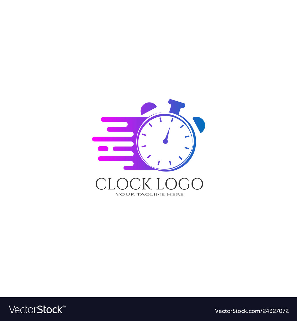 Modern fast clock logo template for business