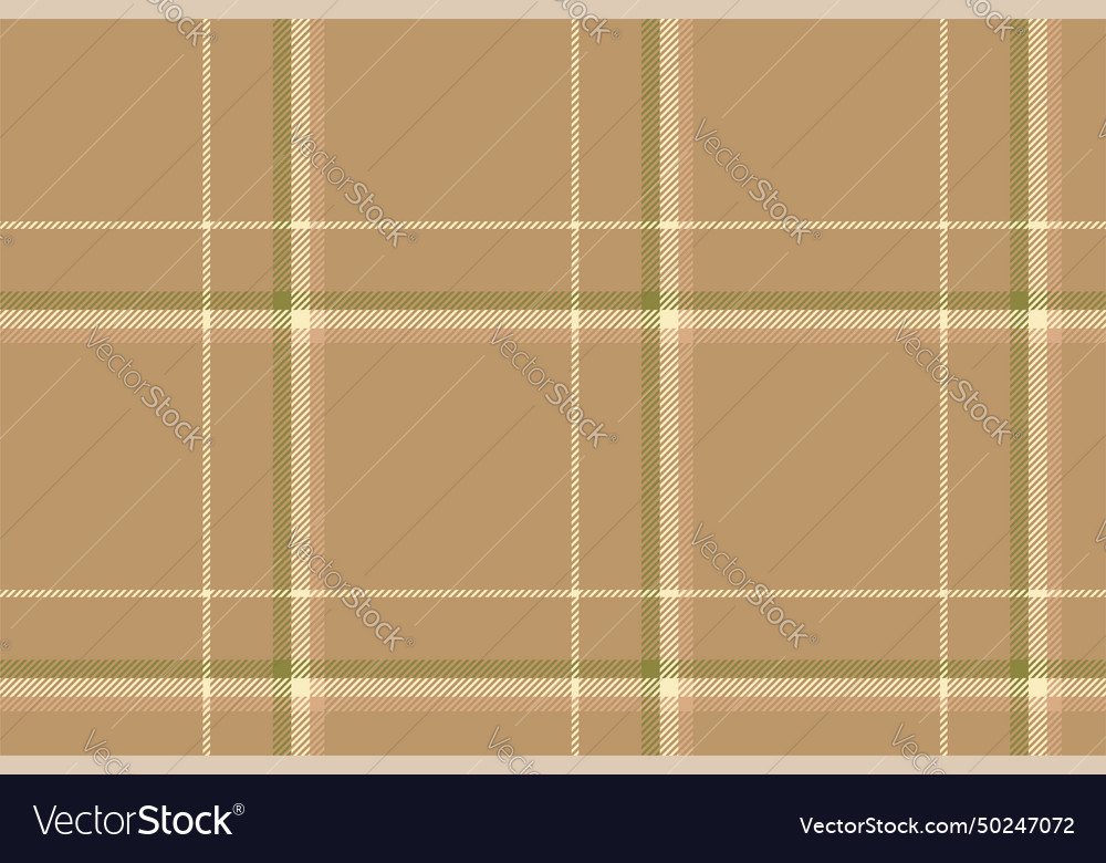 Plaid background check seamless pattern in beige vector image Plaid background check seamless pattern in beige