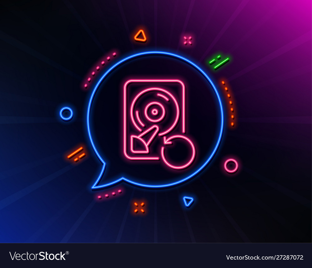Recovery hdd line icon backup data sign restore vector image Recovery hdd line icon backup data sign restore