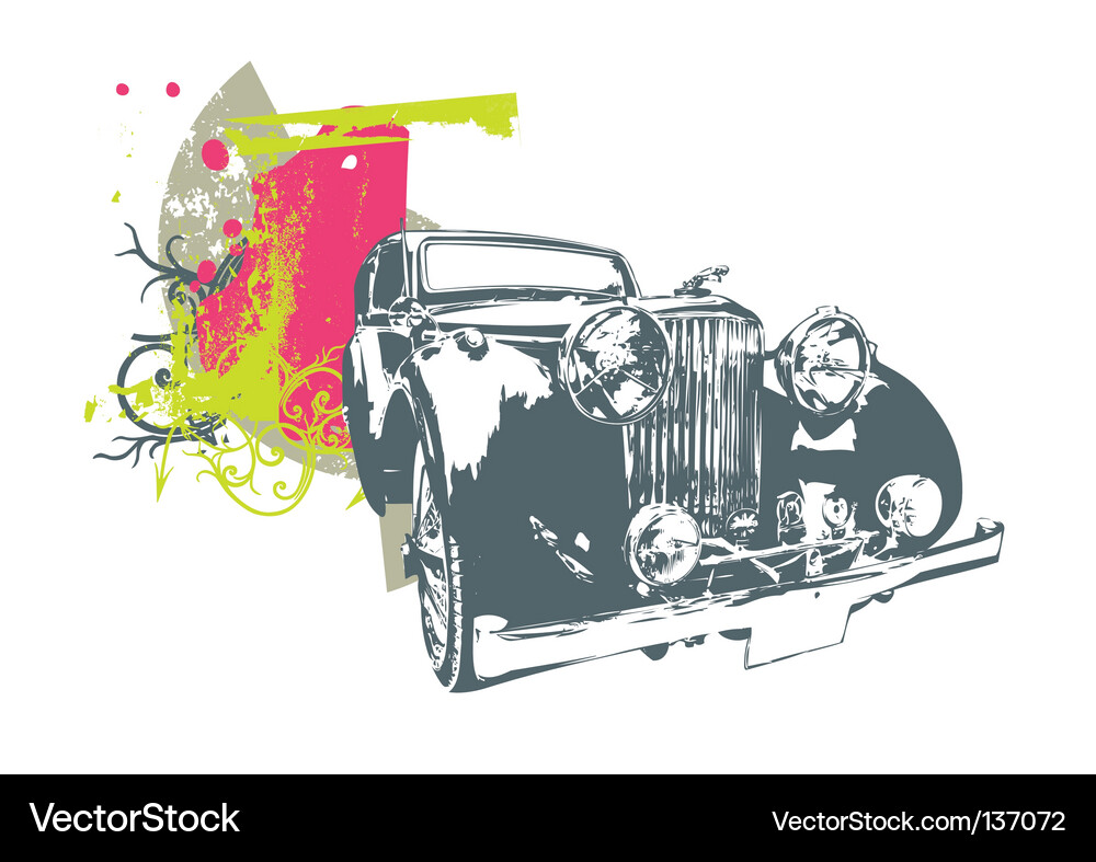 Retro car Royalty Free Vector Image - VectorStock