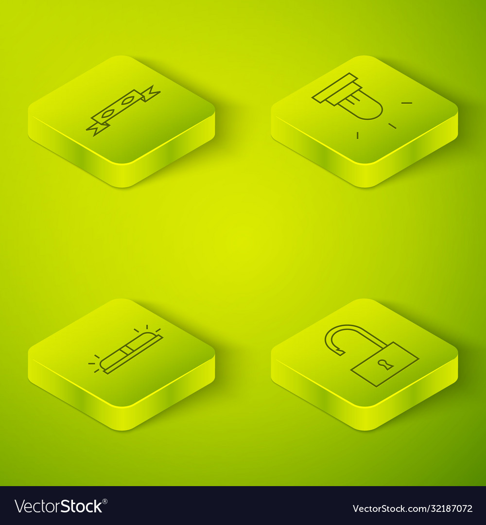 Set isometric motion sensor flasher siren open vector image Set isometric motion sensor flasher siren open