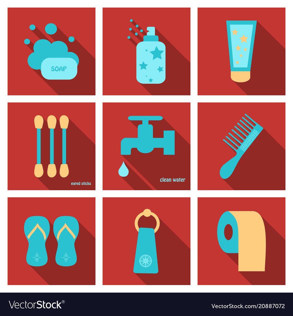 Simple set of hygiene icons contains Royalty Free Vector