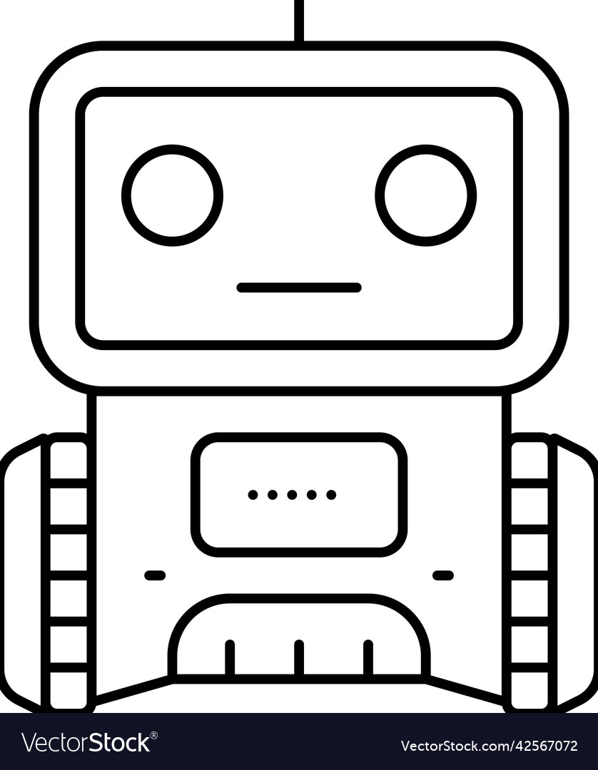 Smart robot line icon