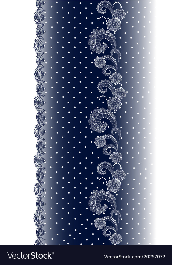 Vertical seamless border with lace pattern