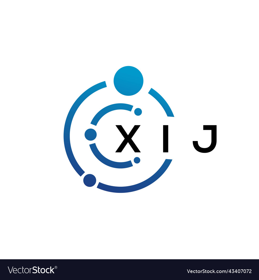 Xij letter technology logo design on white