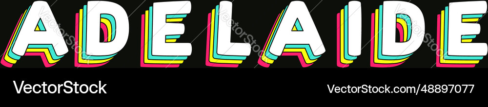 Adelaide retro rainbow typography faded style Vector Image