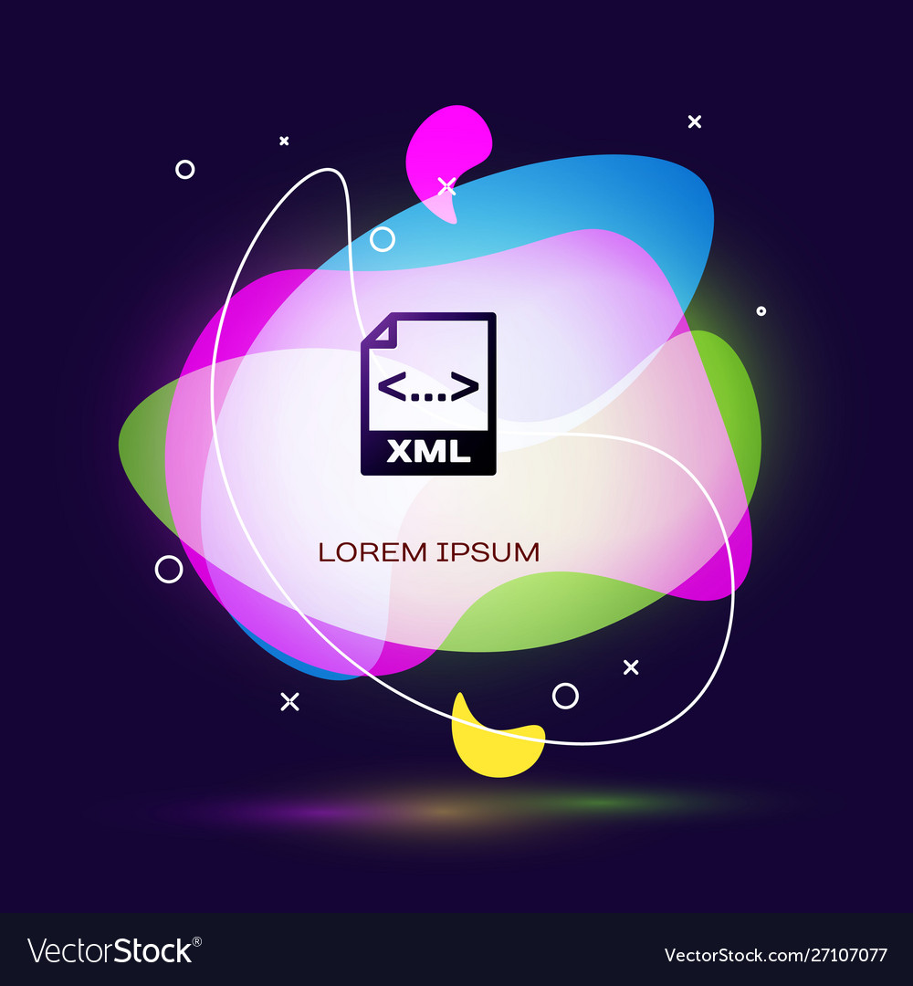 Black xml file document download button icon vector image Black xml file document download button icon