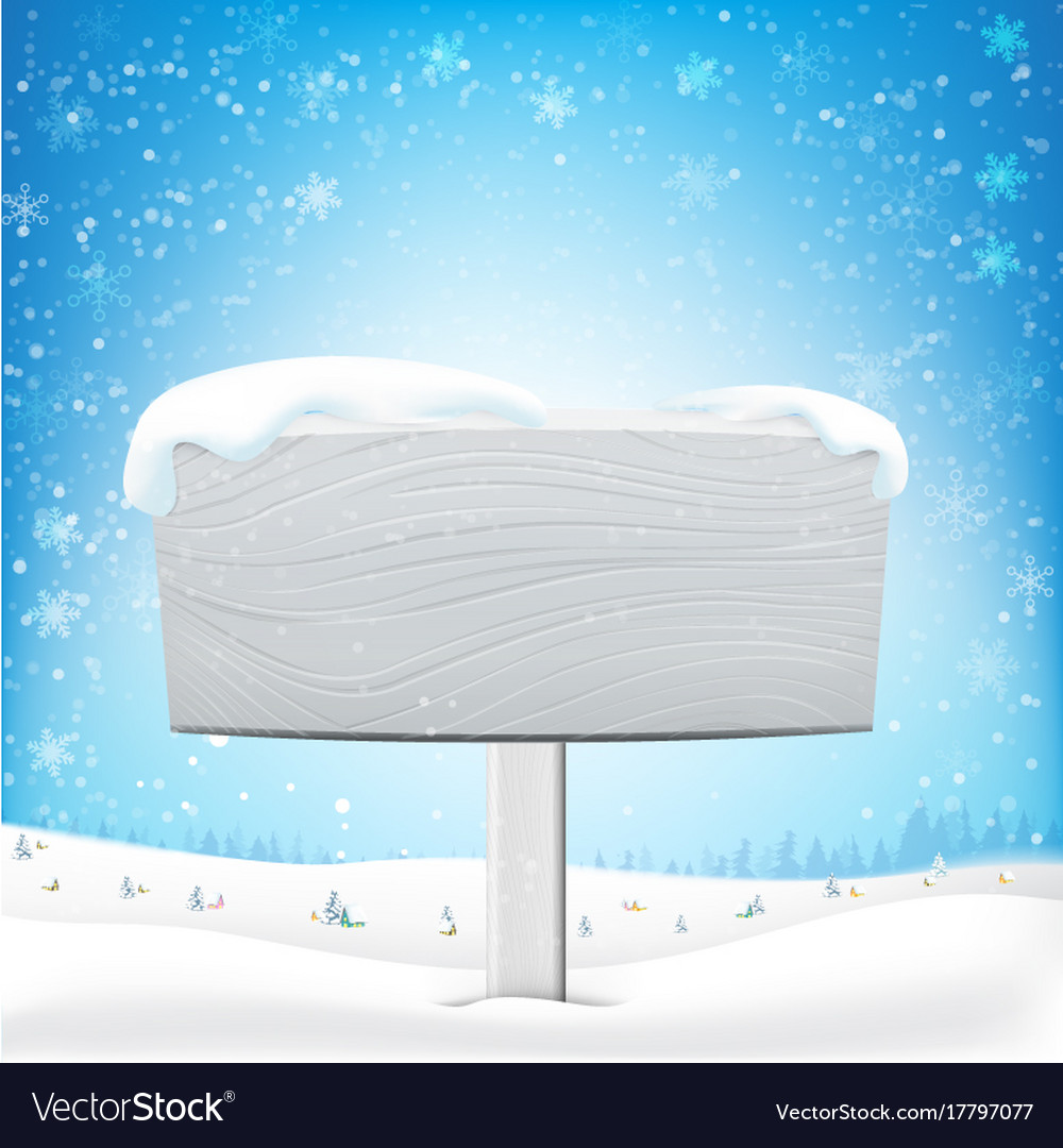 Blank wooden frame with copy space and winter
