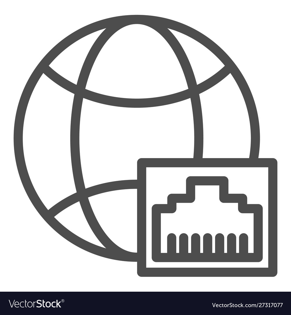 Global communication line icon globe and network vector image Global communication line icon globe and network