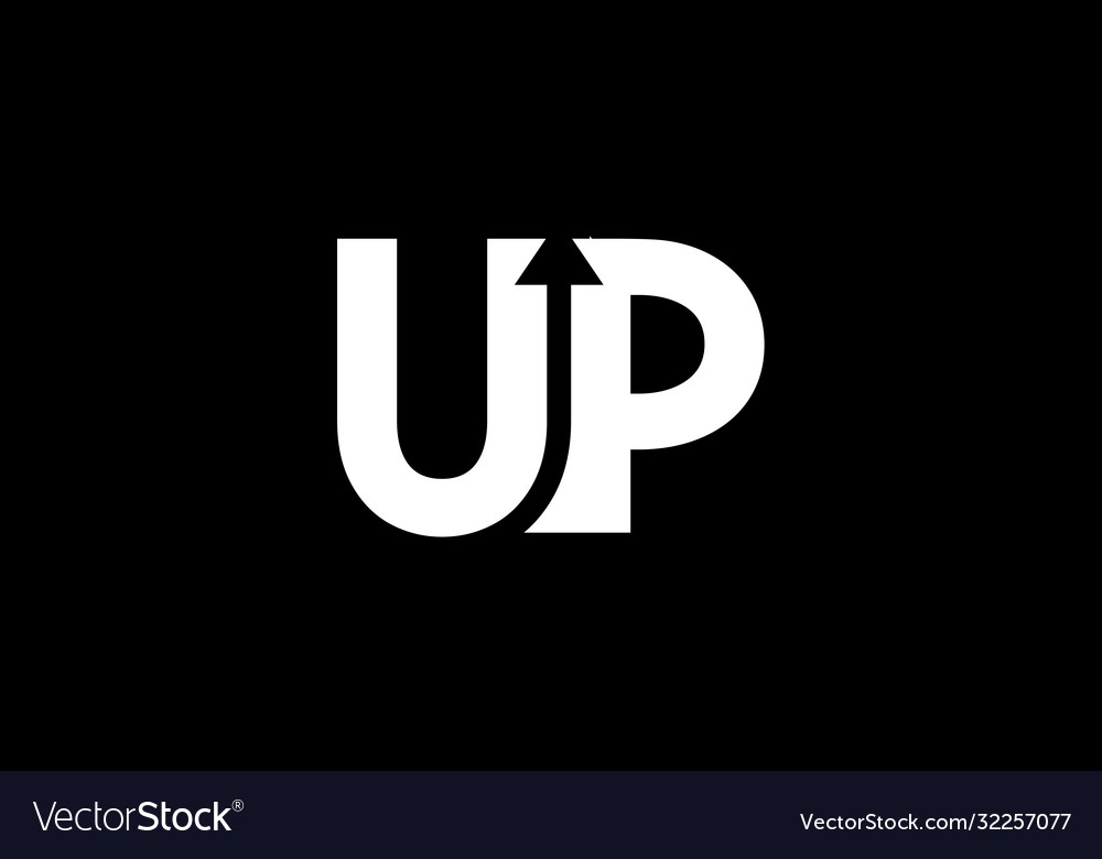 Initial monogram letter u p logo design template