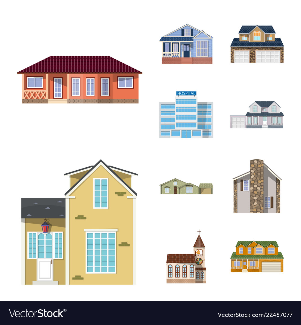 Isolated object of building and front icon vector image Isolated object of building and front icon